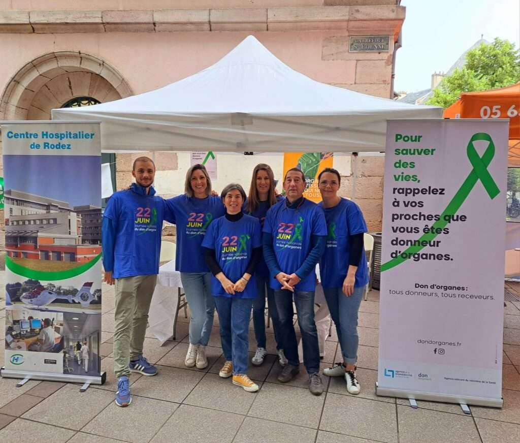 Équipe de coordination hospitalière de prélèvement d'organes et de tissus présent sur la marché de Rodez. 